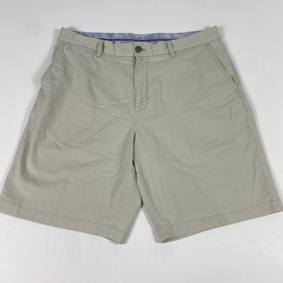 Tommy Bahama Other - Tommy Bahama Shorts Mens 34 Beige Stretch Chino Flat Front Island 9 Inseam